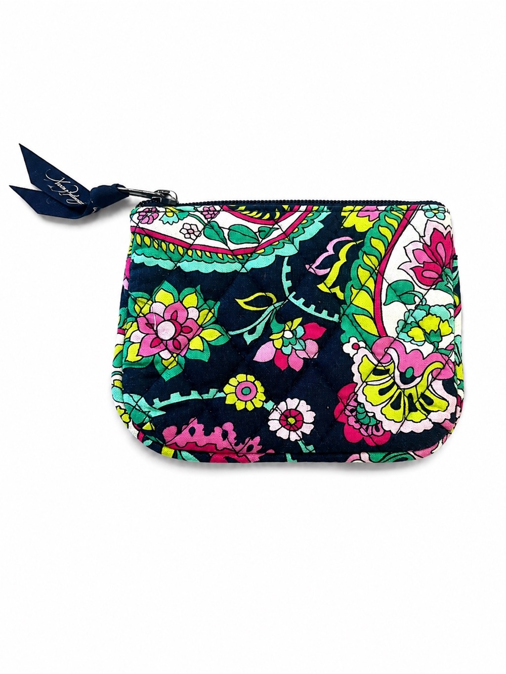 Vera Bradley Floral Zip Cosmetic Pouch in Navy, Pink, Green